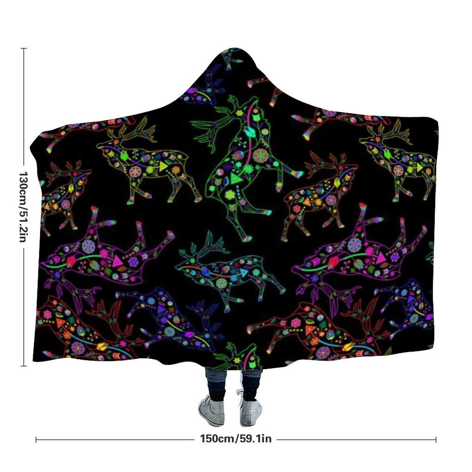 Floral Elk Hooded Blanket 49 Dzine