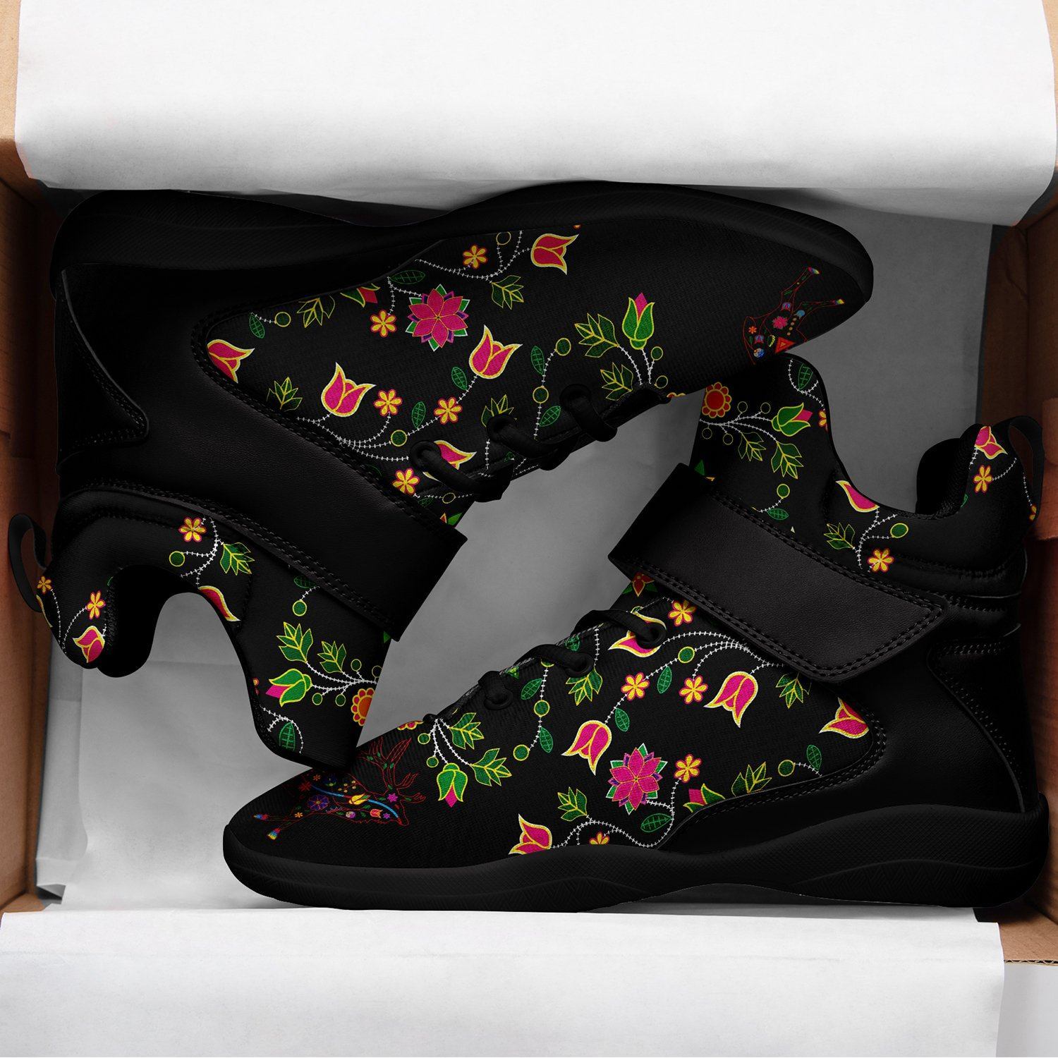 Floral Elk Ipottaa Basketball / Sport High Top Shoes - Black Sole 49 Dzine