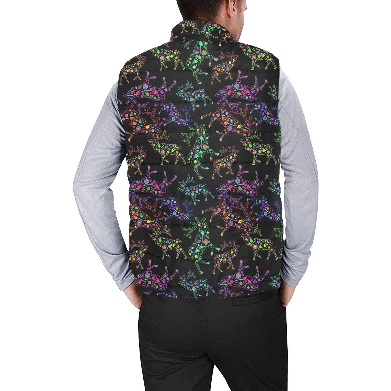 Floral Elk Men's Padded Vest Jacket (Model H44) Men's Padded Vest Jacket (H44) e-joyer