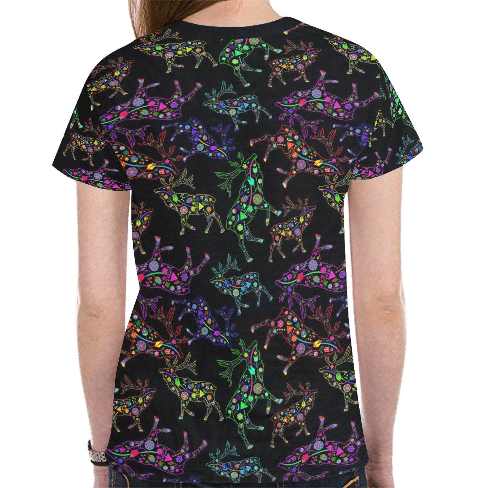 Floral Elk New All Over Print T-shirt for Women (Model T45) tshirt e-joyer