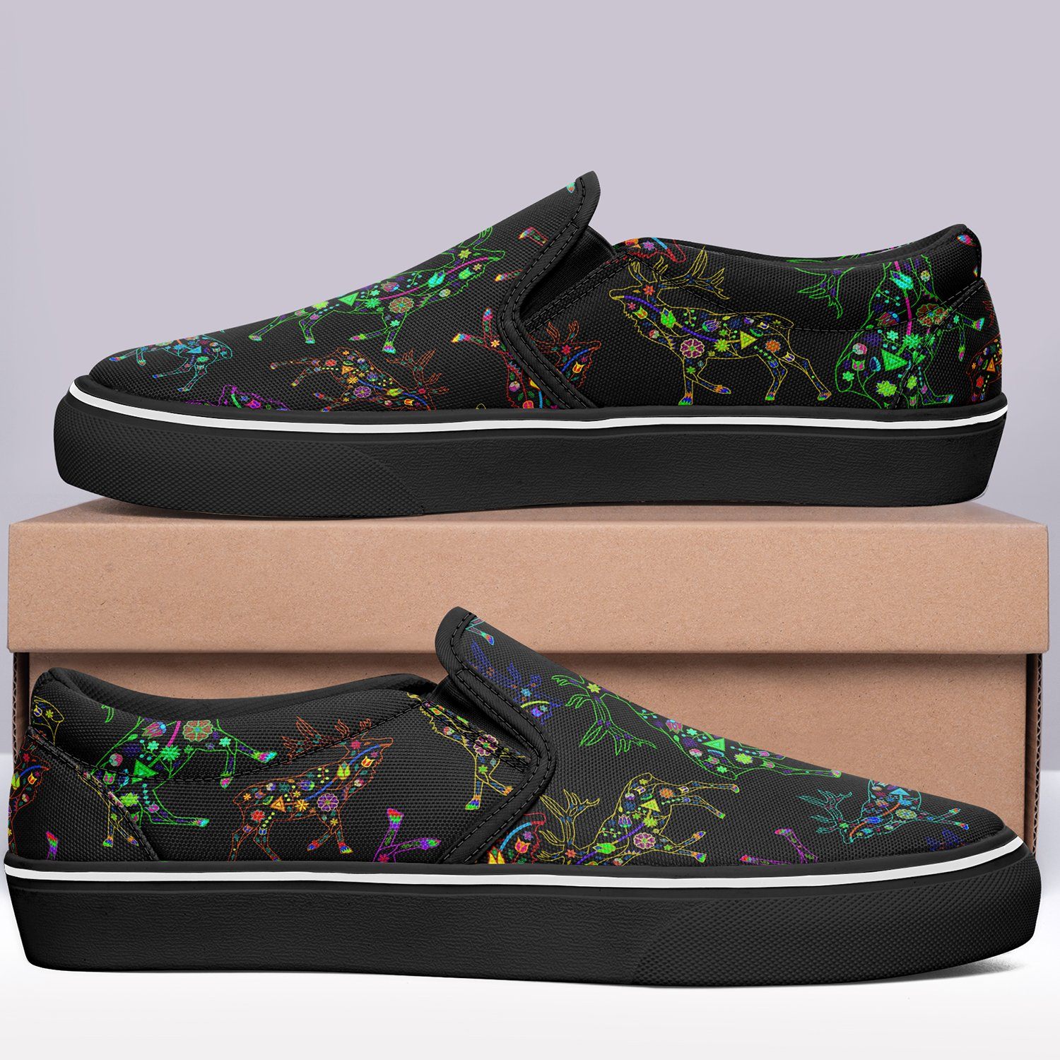Floral Elk Otoyimm Canvas Slip On Shoes otoyimm Herman