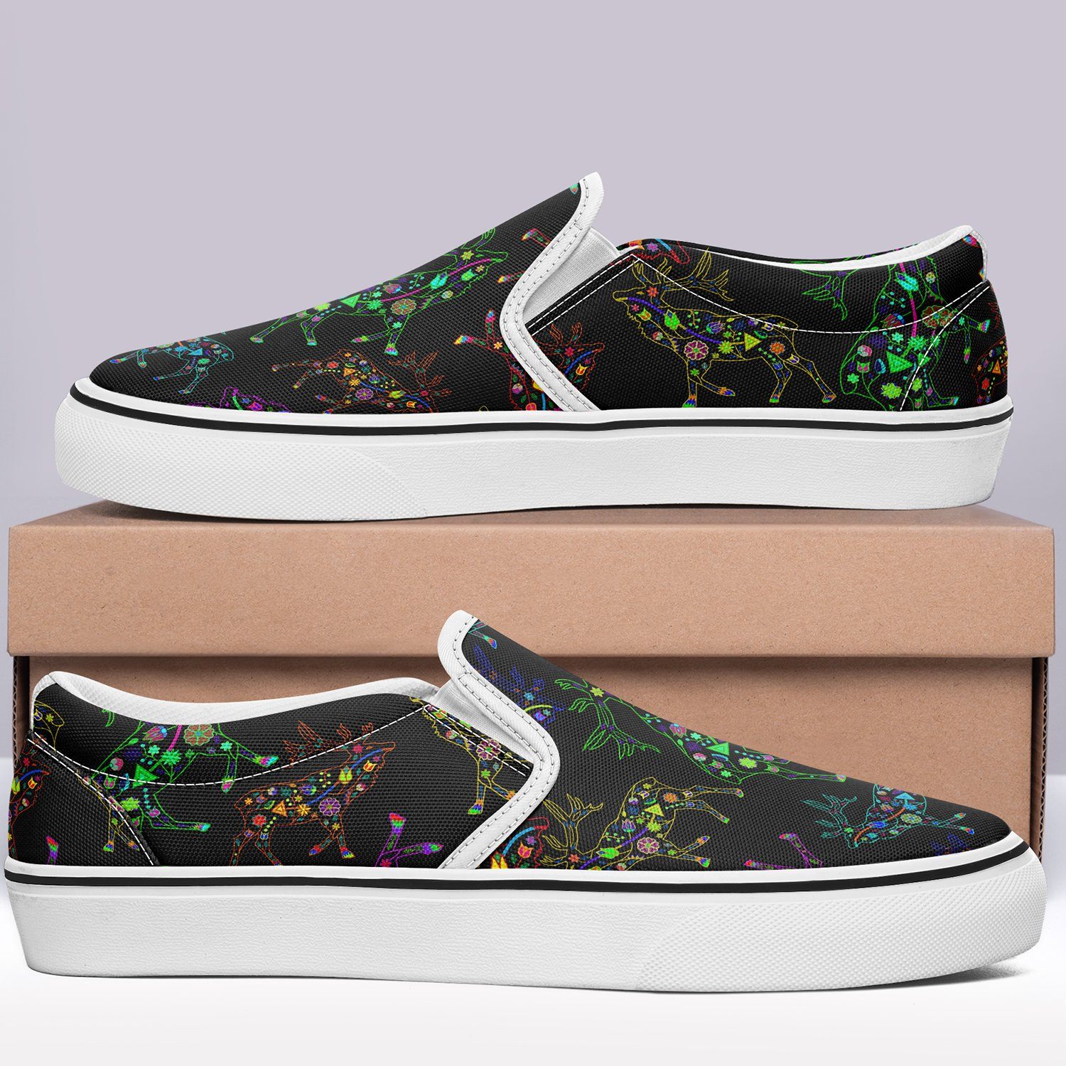 Floral Elk Otoyimm Canvas Slip On Shoes otoyimm Herman