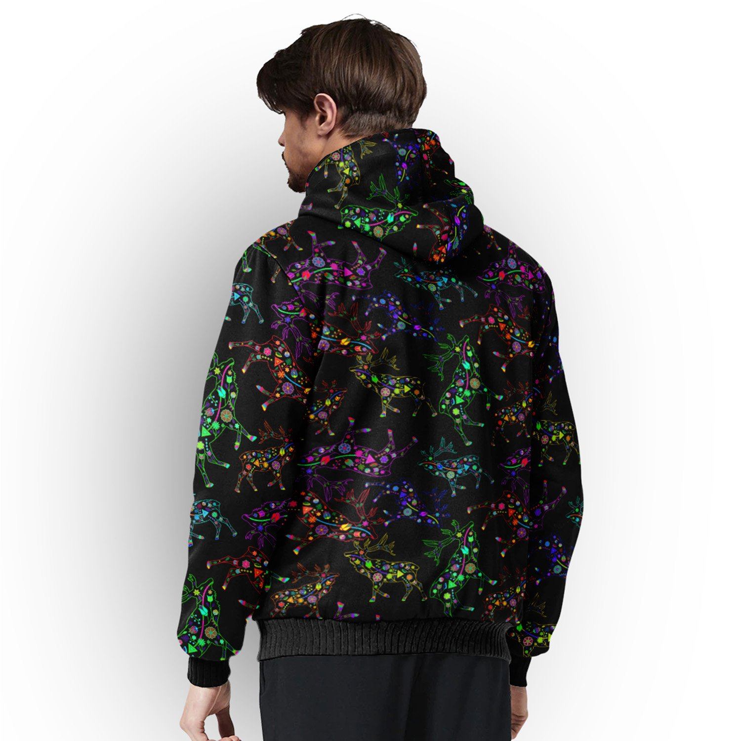 Floral Elk Sherpa Hoodie hoodie Herman