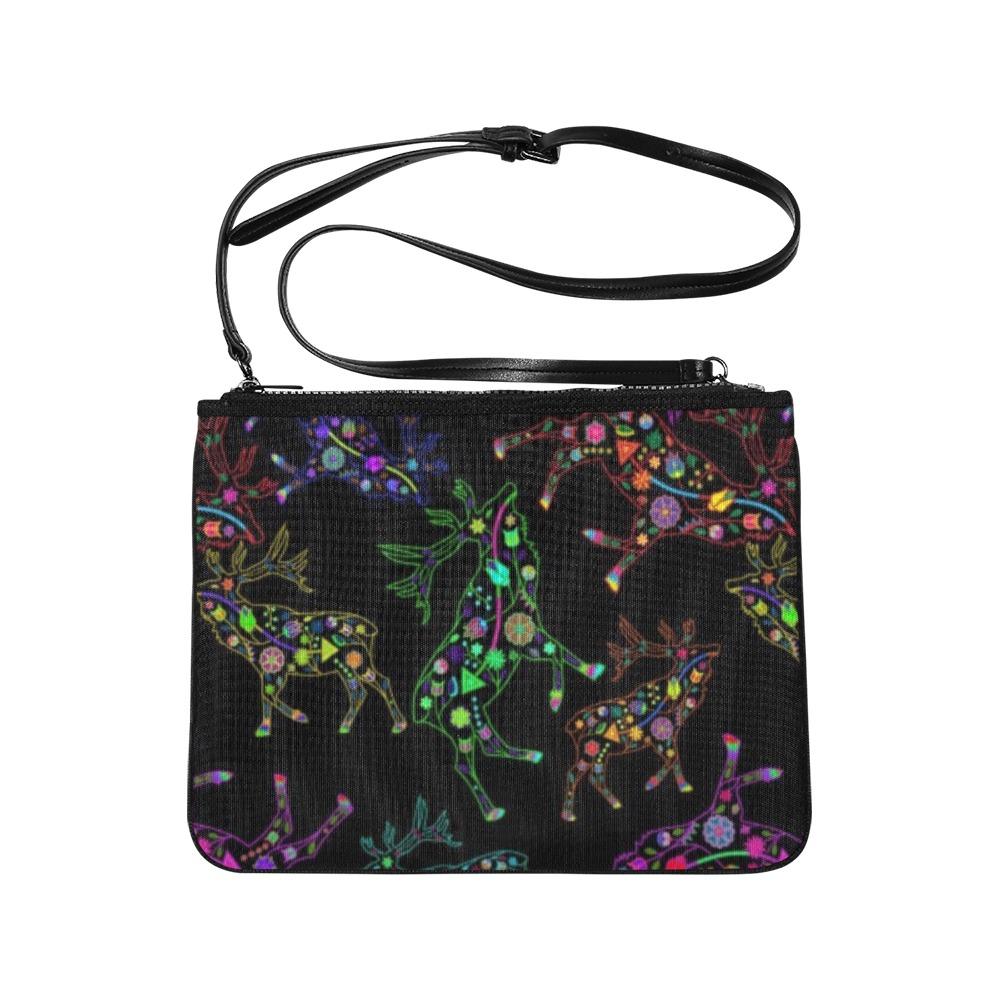 Floral Elk Slim Clutch Bag (Model 1668) Slim Clutch Bags (1668) e-joyer