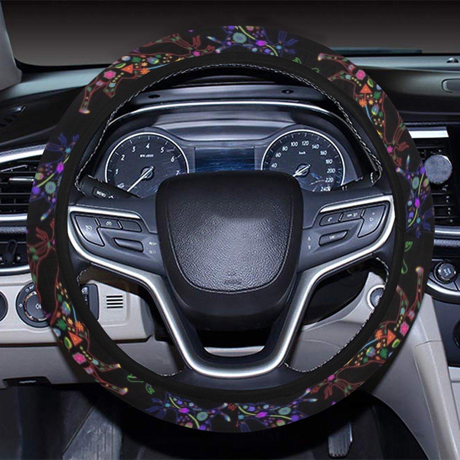 Floral Elk Steering Wheel Cover with Elastic Edge Steering Wheel Cover with Elastic Edge e-joyer