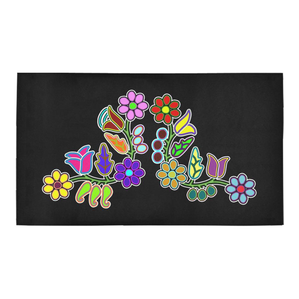 Floral Generations on Black Bath Rug 16''x 28'' Bath Rug 16''x 28'' e-joyer