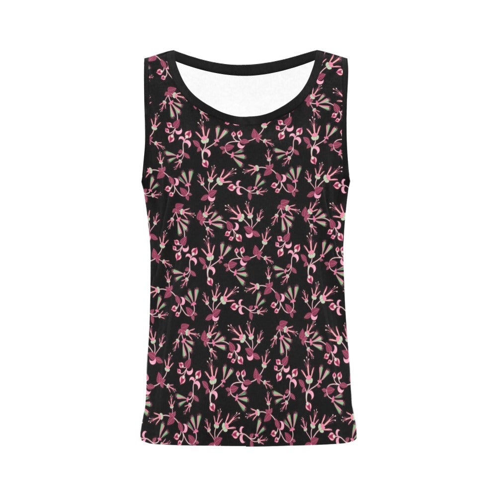Floral Green Black All Over Print Tank Top for Women (Model T43) All Over Print Tank Top for Women (T43) e-joyer