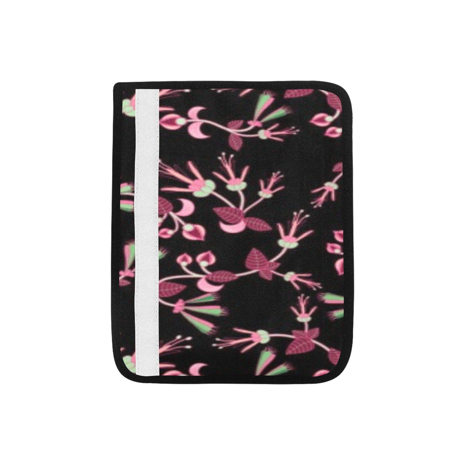 Floral Green Black Car Seat Belt Cover 7''x12.6'' (Pack of 2) Car Seat Belt Cover 7x12.6 (Pack of 2) e-joyer