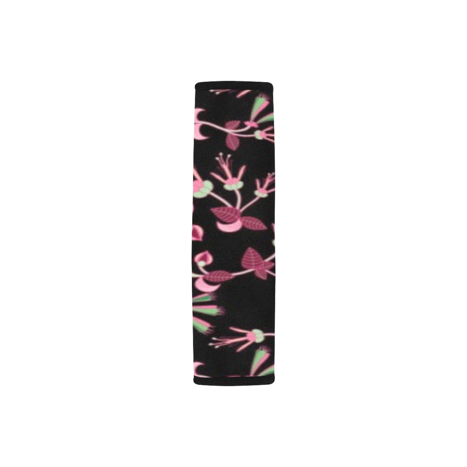 Floral Green Black Car Seat Belt Cover 7''x12.6'' (Pack of 2) Car Seat Belt Cover 7x12.6 (Pack of 2) e-joyer