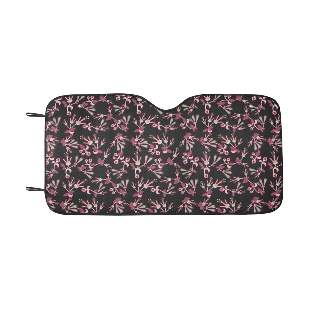 Floral Green Black Car Sun Shade 55"x30" Car Sun Shade e-joyer