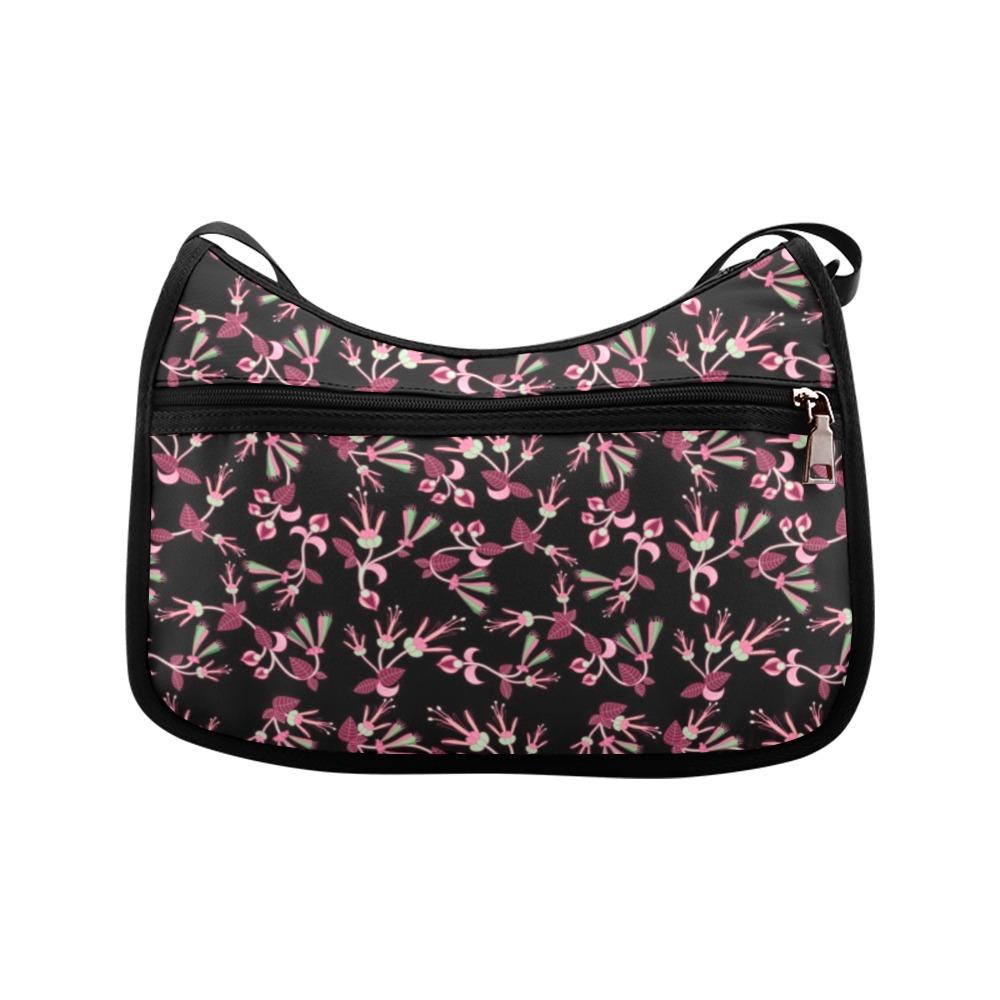 Floral Green Black Crossbody Bags (Model 1616) Crossbody Bags (1616) e-joyer