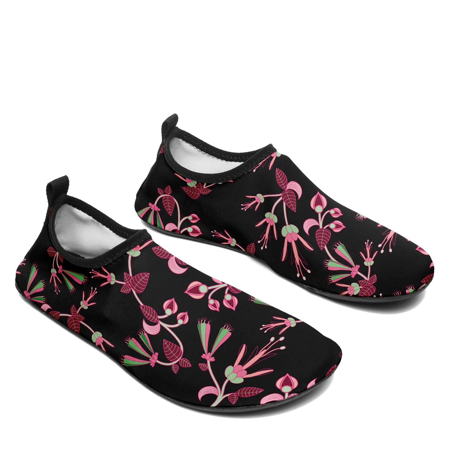 Floral Green Black Kid's Slip On Shoes Herman