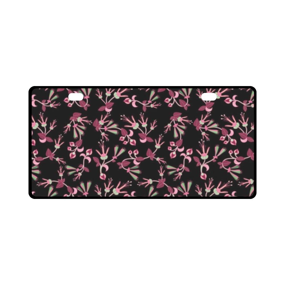 Floral Green Black License Plate License Plate e-joyer
