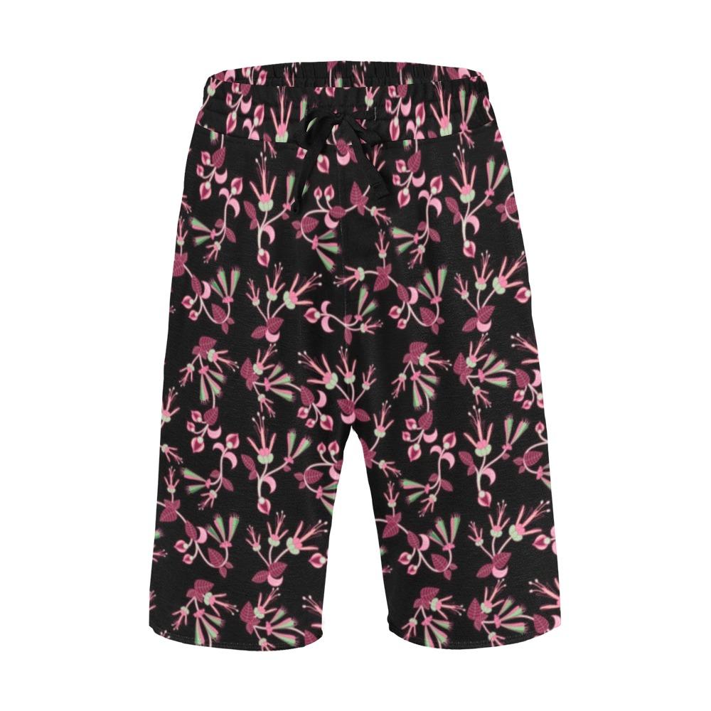 Floral Green Black Men's All Over Print Casual Shorts (Model L23) Men's Casual Shorts (L23) e-joyer