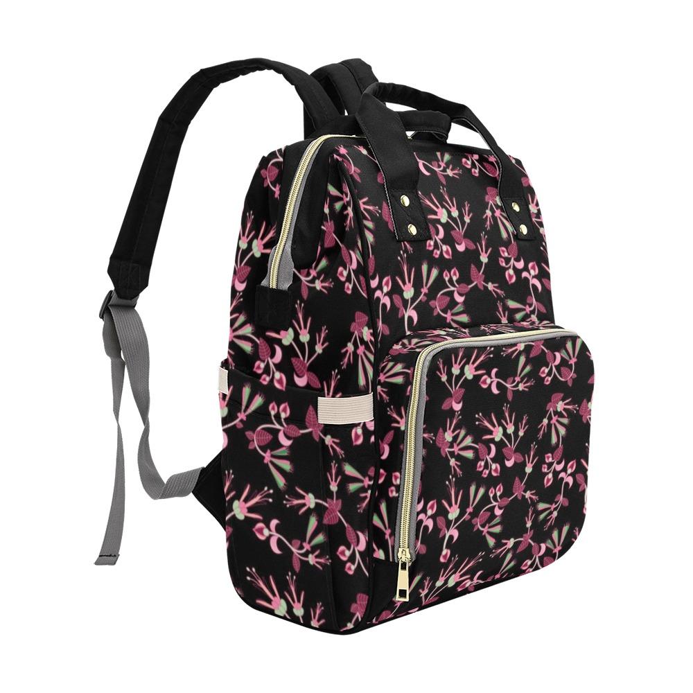 Floral Green Black Multi-Function Diaper Backpack/Diaper Bag (Model 1688) bag e-joyer