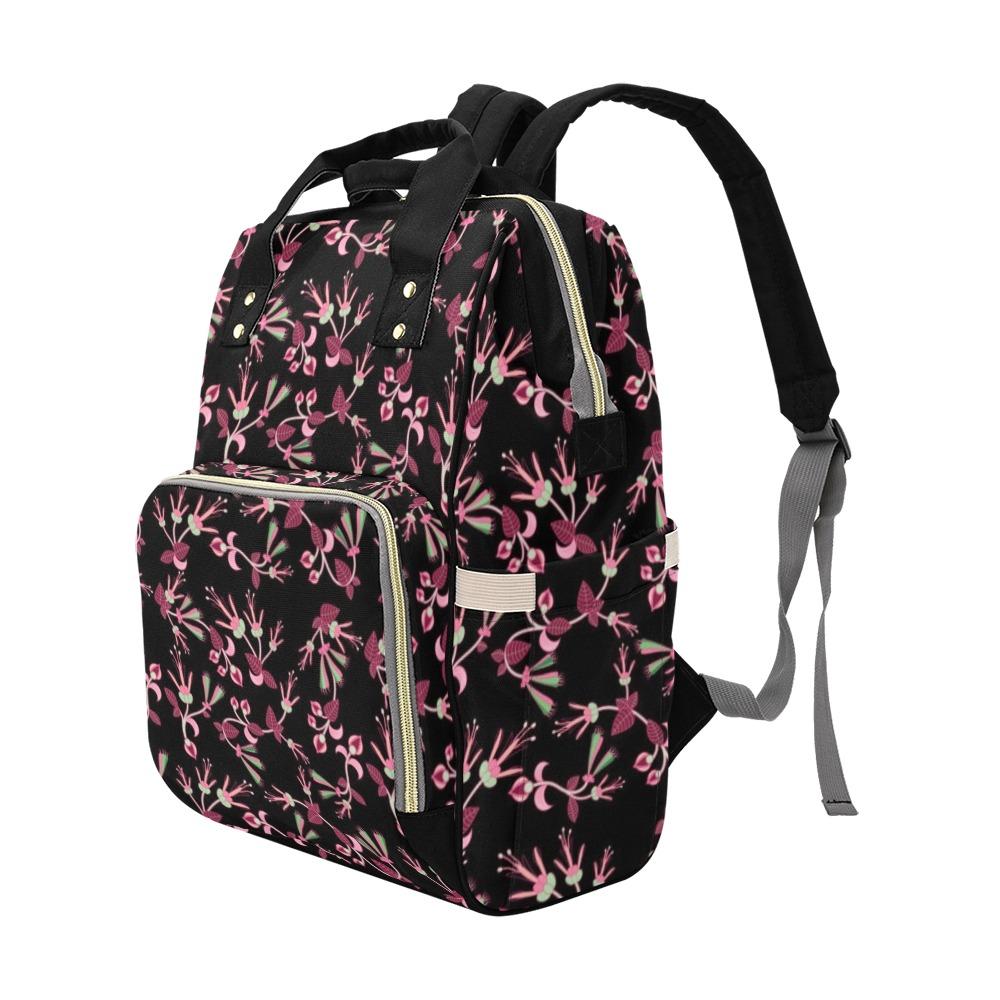 Floral Green Black Multi-Function Diaper Backpack/Diaper Bag (Model 1688) bag e-joyer