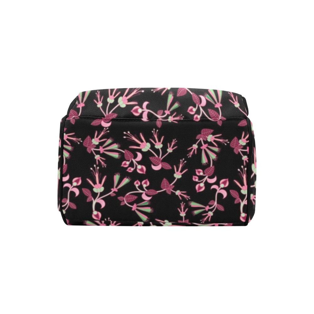 Floral Green Black Multi-Function Diaper Backpack/Diaper Bag (Model 1688) bag e-joyer
