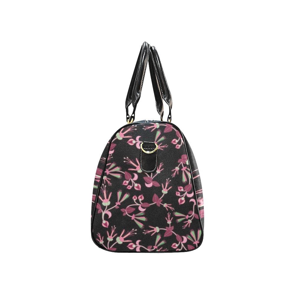 Floral Green Black New Waterproof Travel Bag/Small (Model 1639) bag e-joyer