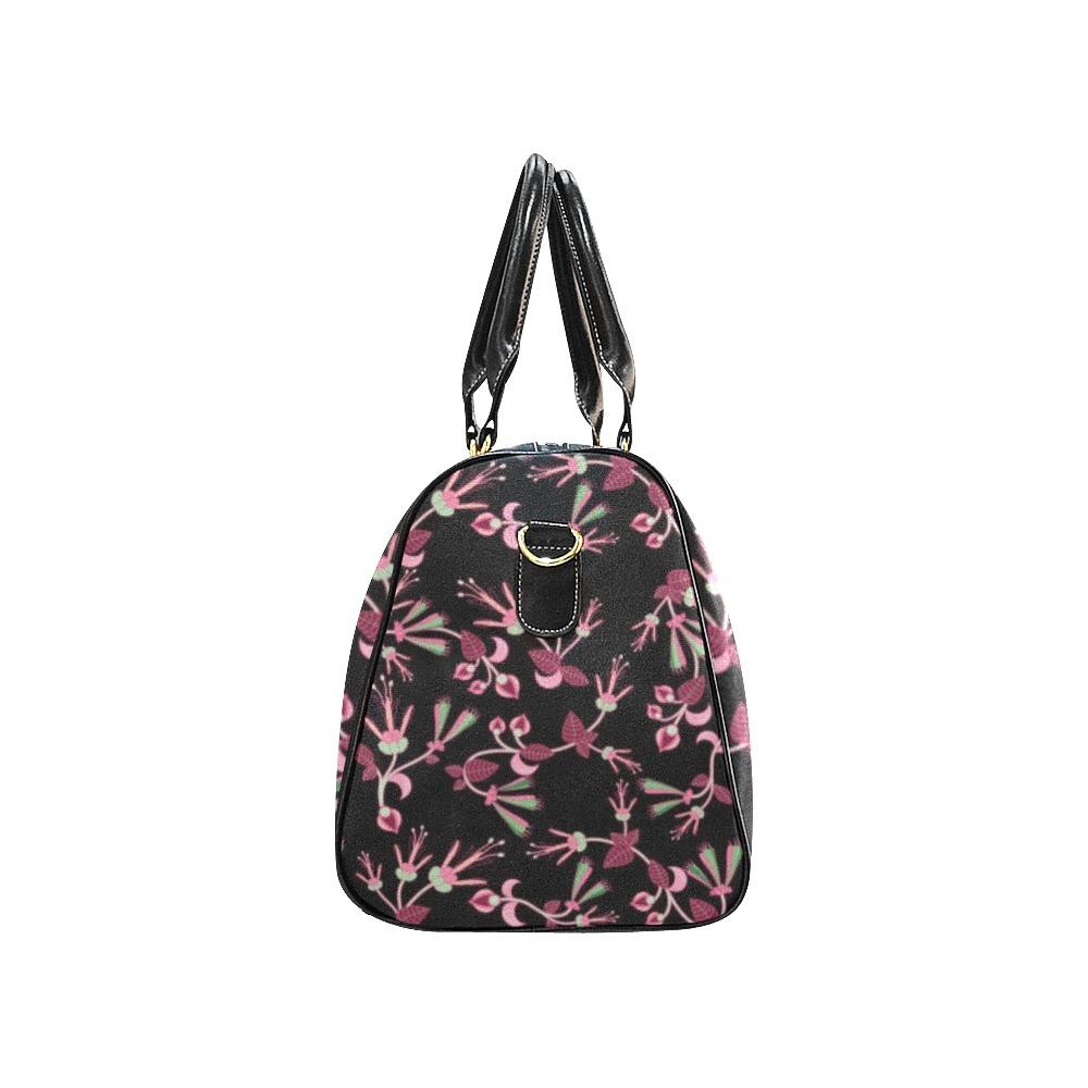 Floral Green Black New Waterproof Travel Bag/Small (Model 1639) bag e-joyer