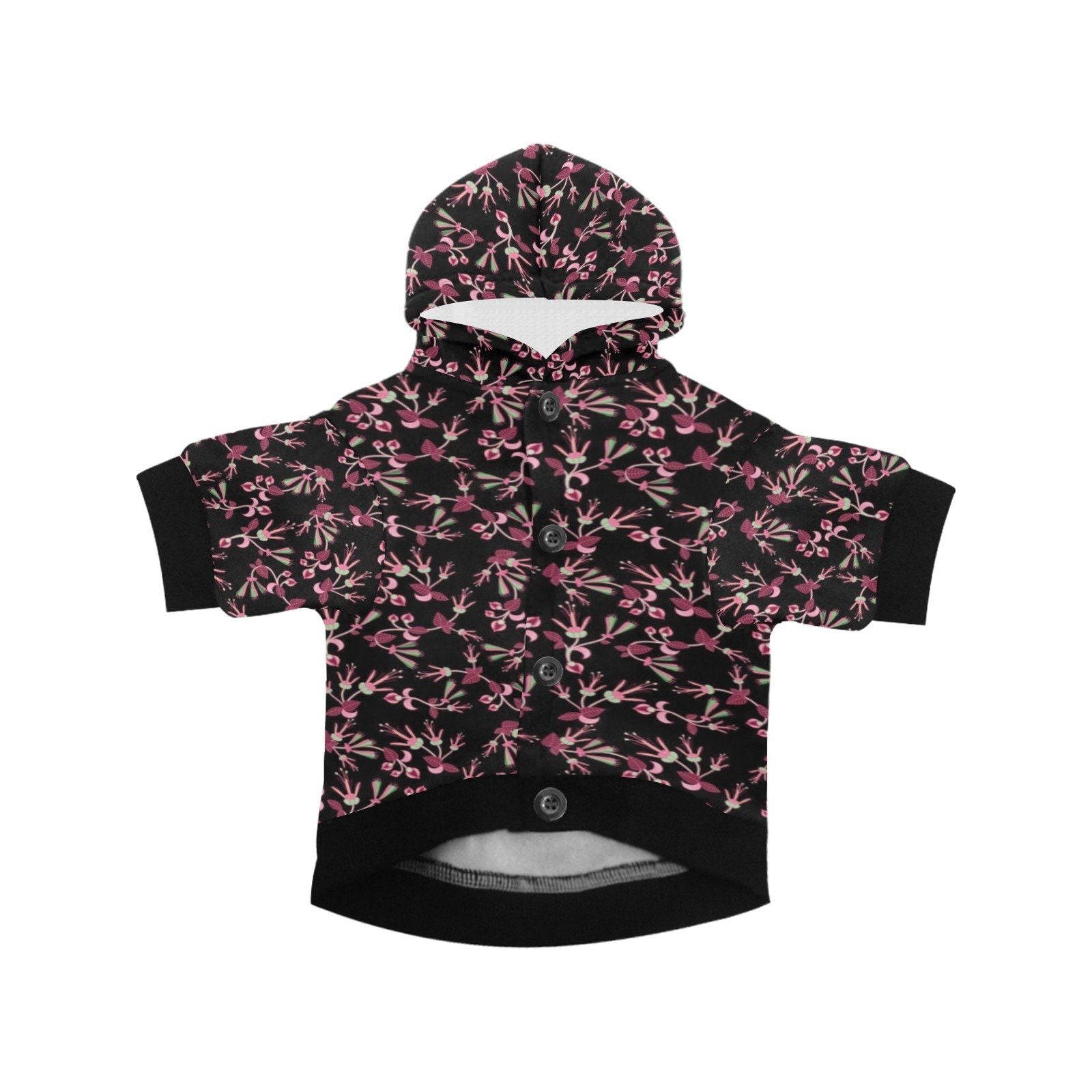 Floral Green Black Pet Dog Hoodie Pet Dog Hoodie e-joyer