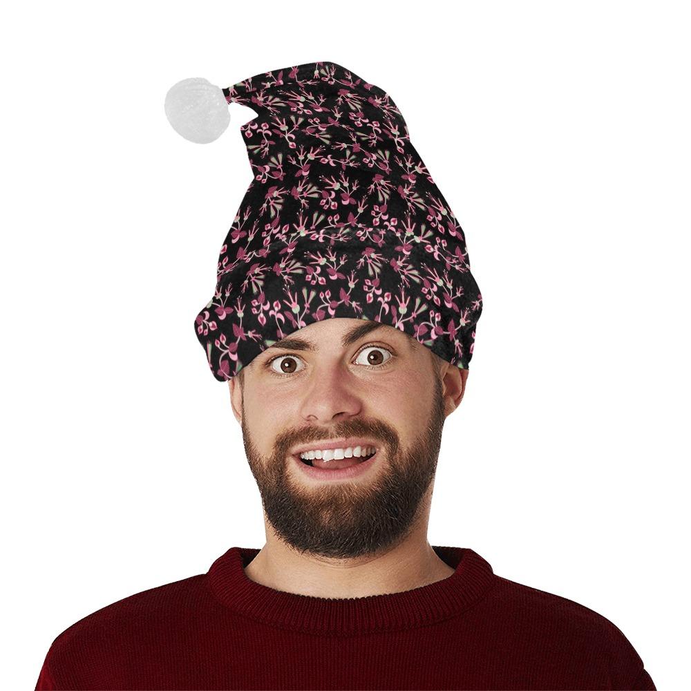Floral Green Black Santa Hat Santa Hat e-joyer