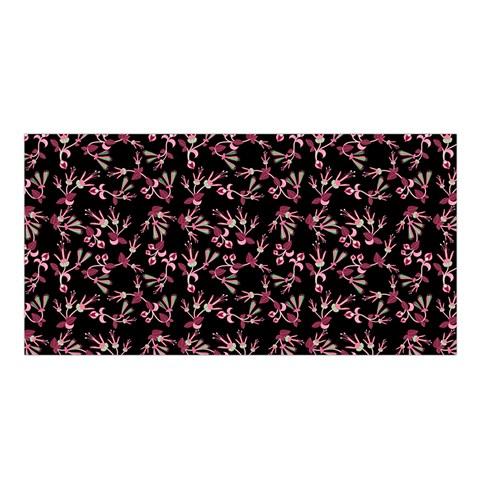 Floral Green Black Satin Shawl Scarf 49 Dzine