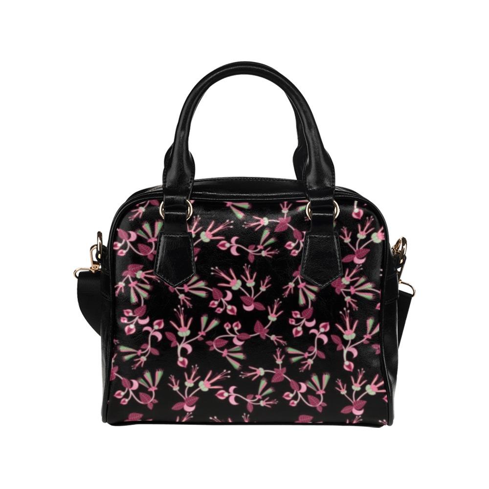 Floral Green Black Shoulder Handbag (Model 1634) Shoulder Handbags (1634) e-joyer