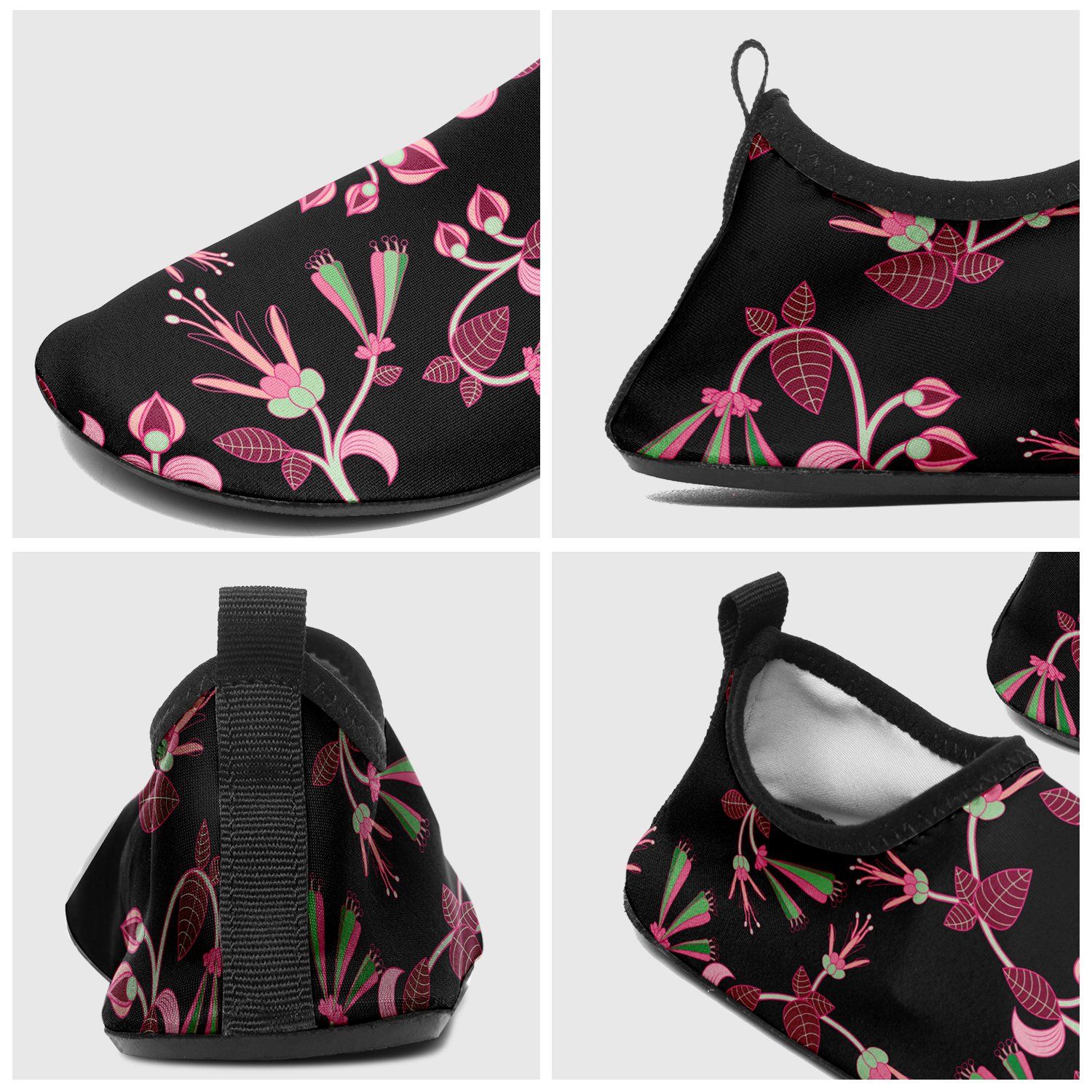 Floral Green Black Sockamoccs Slip On Shoes Herman