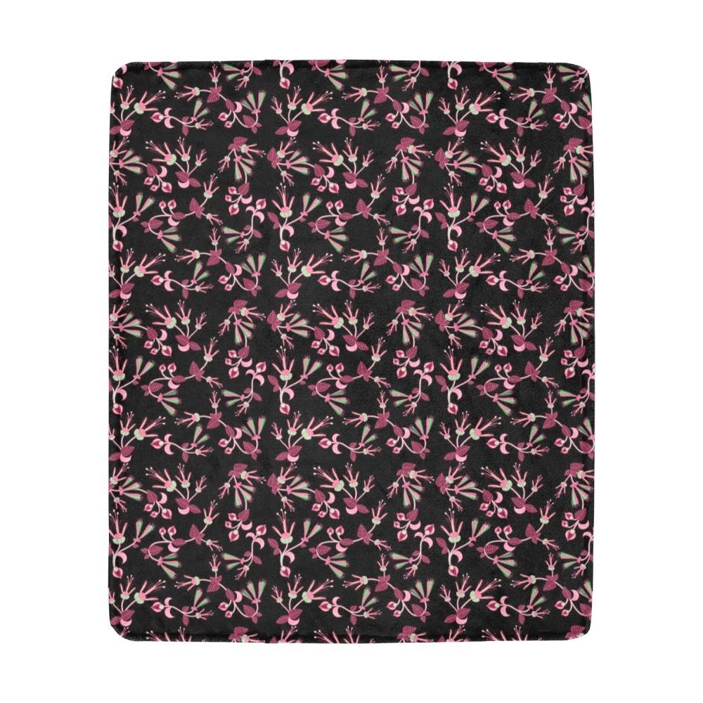 Floral Green Black Ultra-Soft Micro Fleece Blanket 50"x60" Ultra-Soft Blanket 50''x60'' e-joyer