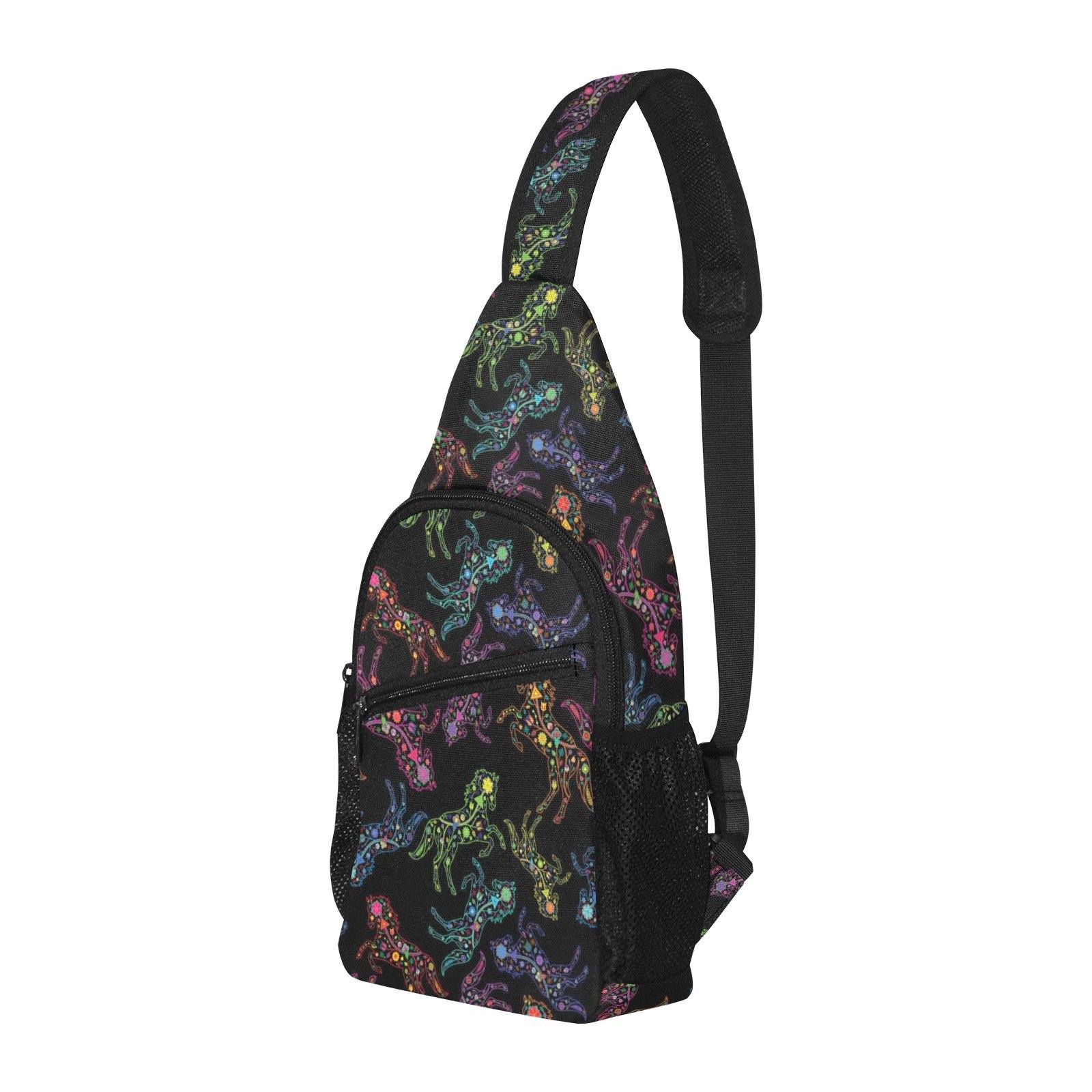 Floral Horse All Over Print Chest Bag (Model 1719) All Over Print Chest Bag (1719) e-joyer