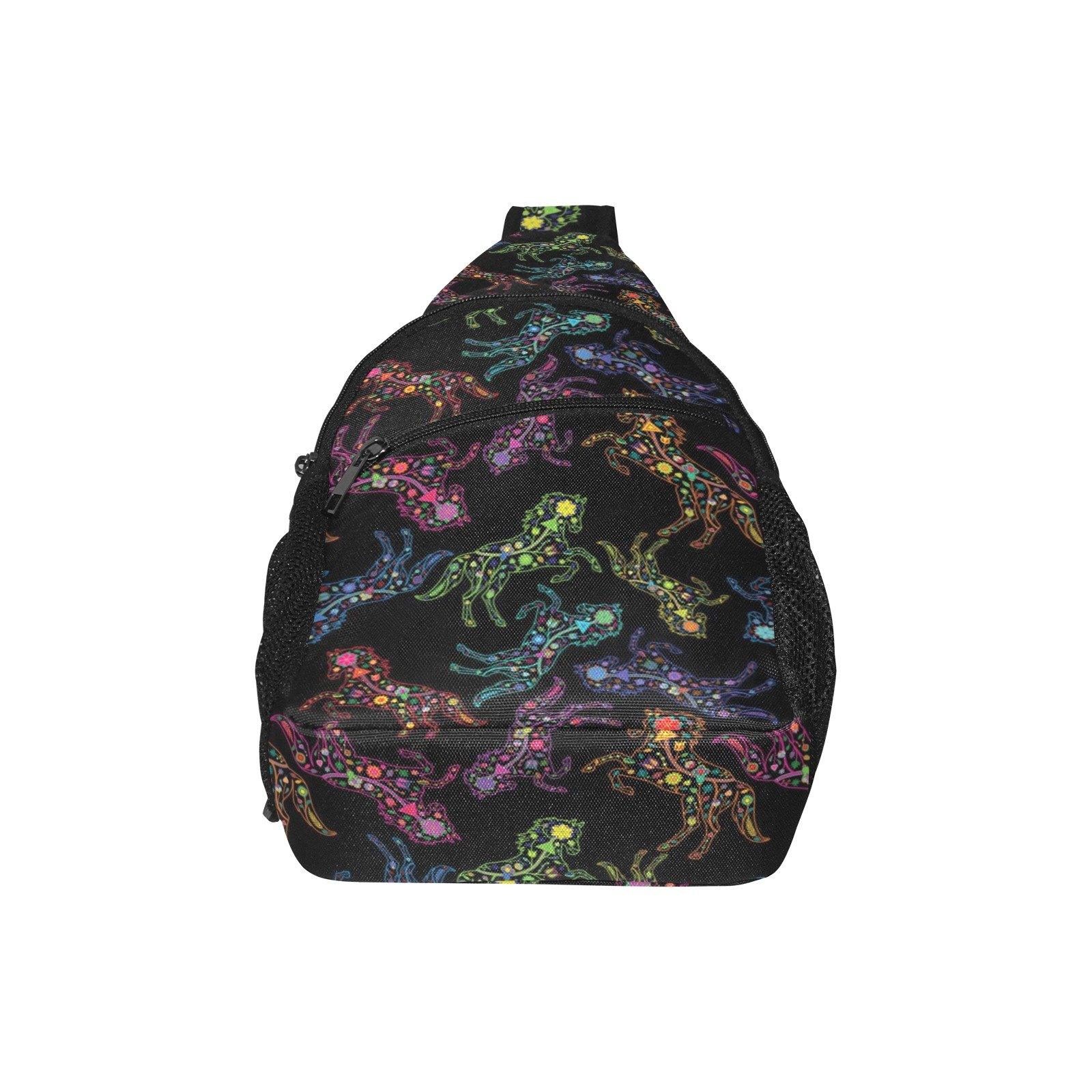Floral Horse All Over Print Chest Bag (Model 1719) All Over Print Chest Bag (1719) e-joyer