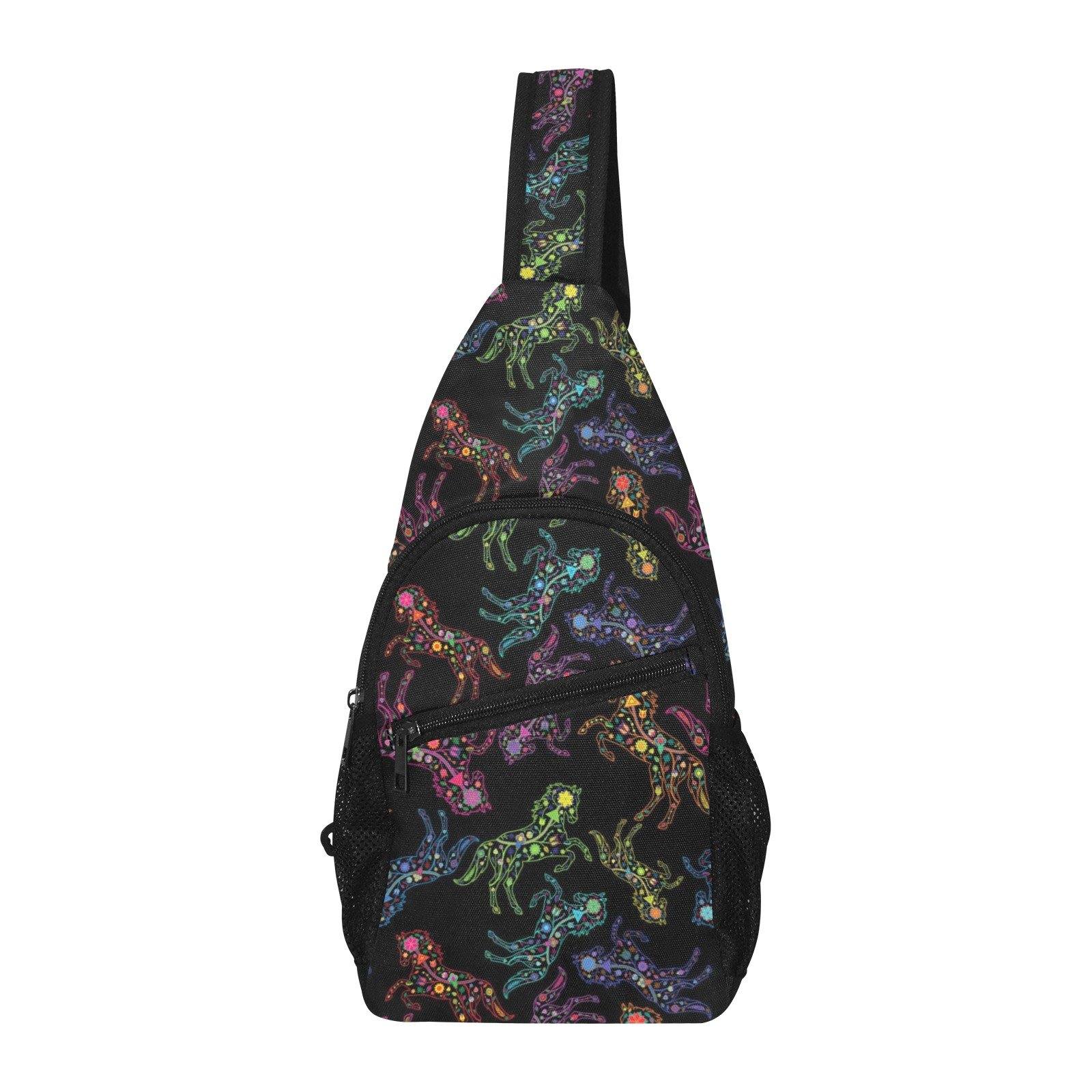 Floral Horse All Over Print Chest Bag (Model 1719) All Over Print Chest Bag (1719) e-joyer