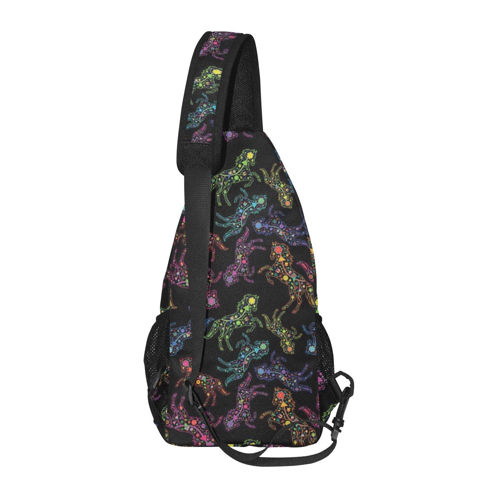 Floral Horse All Over Print Chest Bag (Model 1719) All Over Print Chest Bag (1719) e-joyer