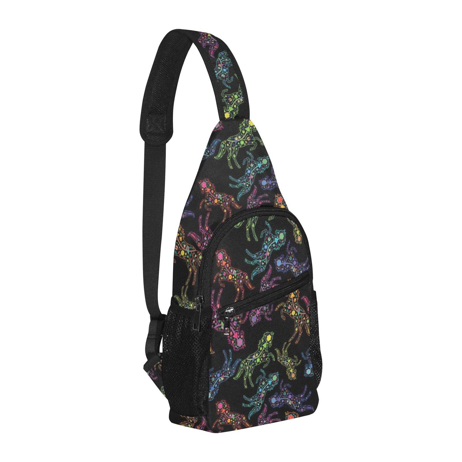 Floral Horse All Over Print Chest Bag (Model 1719) All Over Print Chest Bag (1719) e-joyer