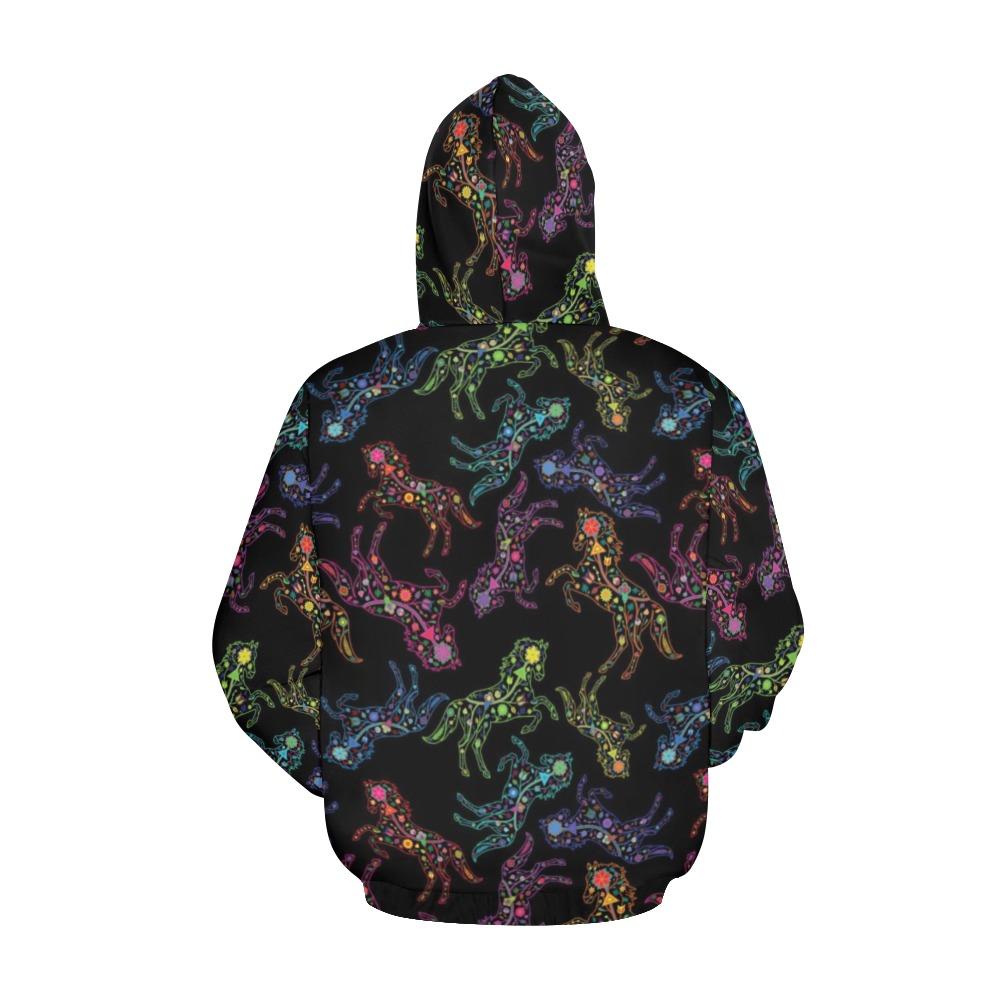 Floral Horse All Over Print Hoodie for Women (USA Size) (Model H13) All Over Print Hoodie for Women (H13) e-joyer