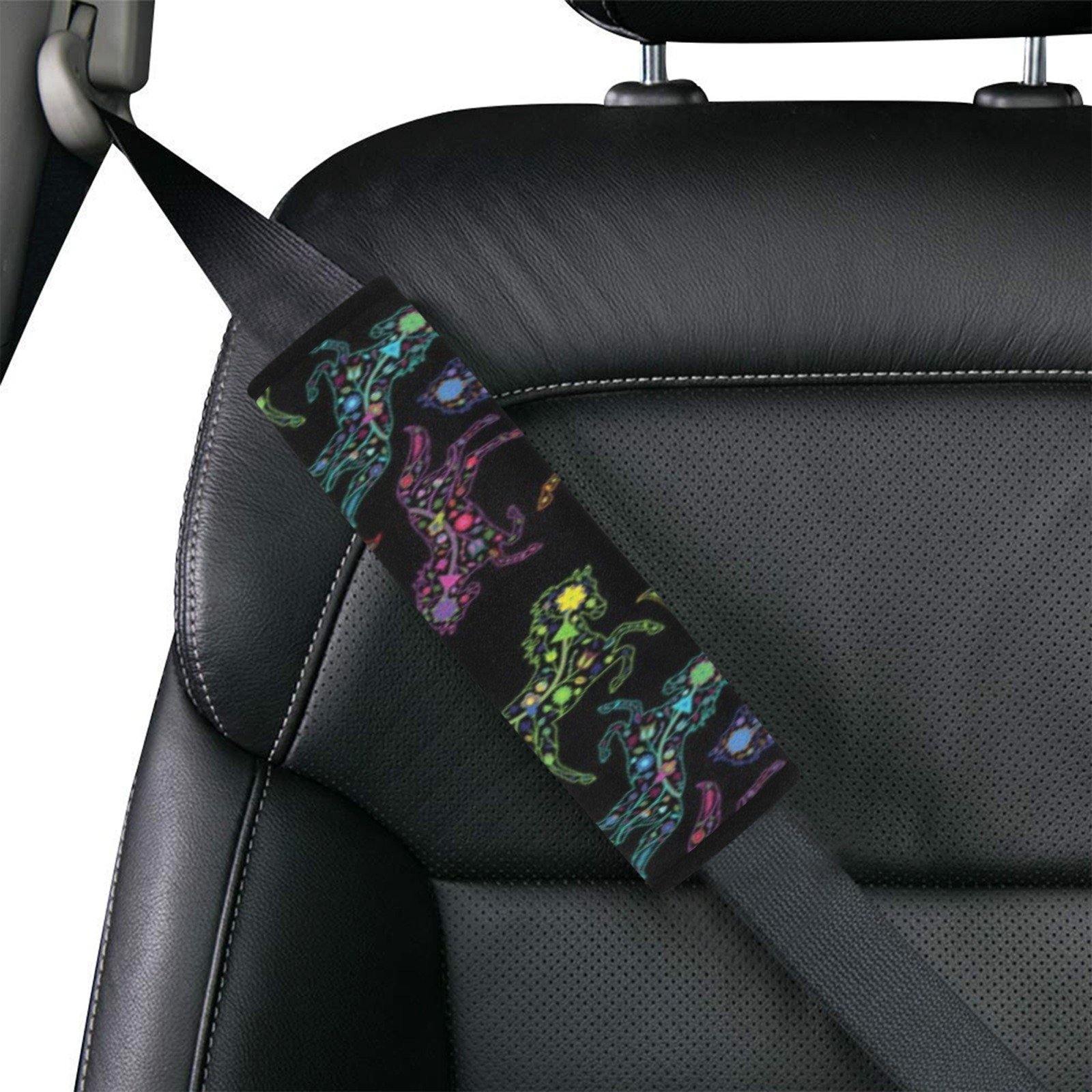 Floral Horse Car Seat Belt Cover 7''x12.6'' (Pack of 2) Car Seat Belt Cover 7x12.6 (Pack of 2) e-joyer