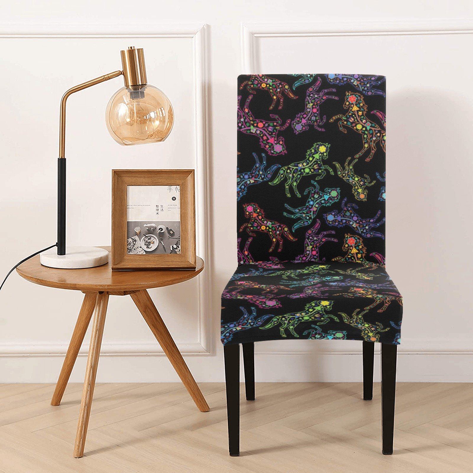Floral Horse Chair Cover (Pack of 4) Chair Cover (Pack of 4) e-joyer