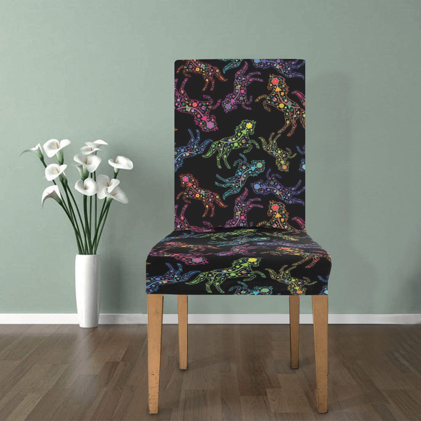 Floral Horse Chair Cover (Pack of 4) Chair Cover (Pack of 4) e-joyer
