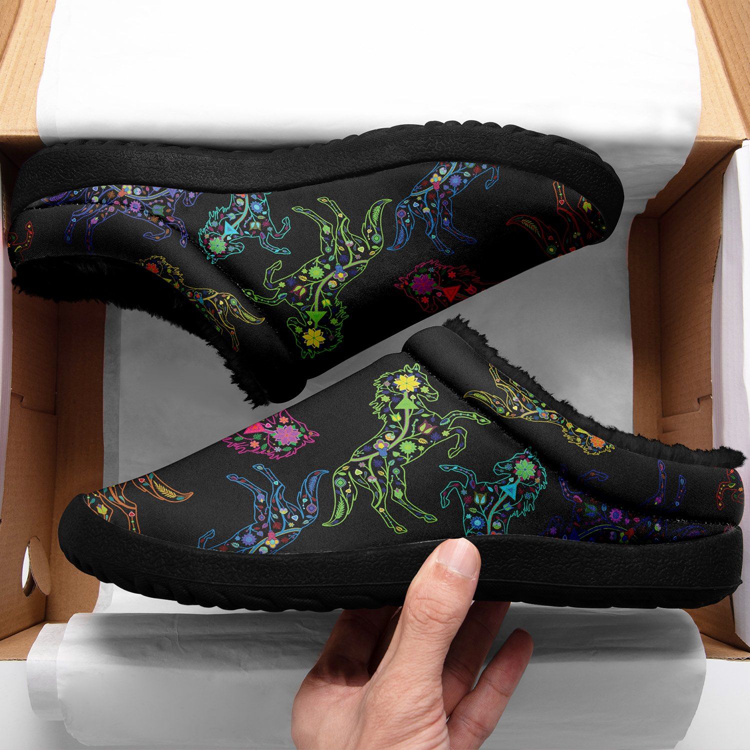 Floral Horse Ikinnii Indoor Slipper 49 Dzine