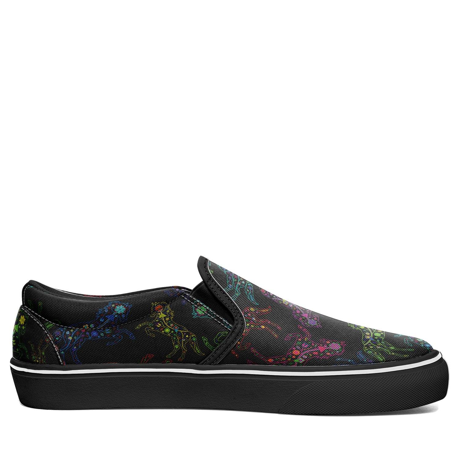 Floral Horse Otoyimm Canvas Slip On Shoes otoyimm Herman