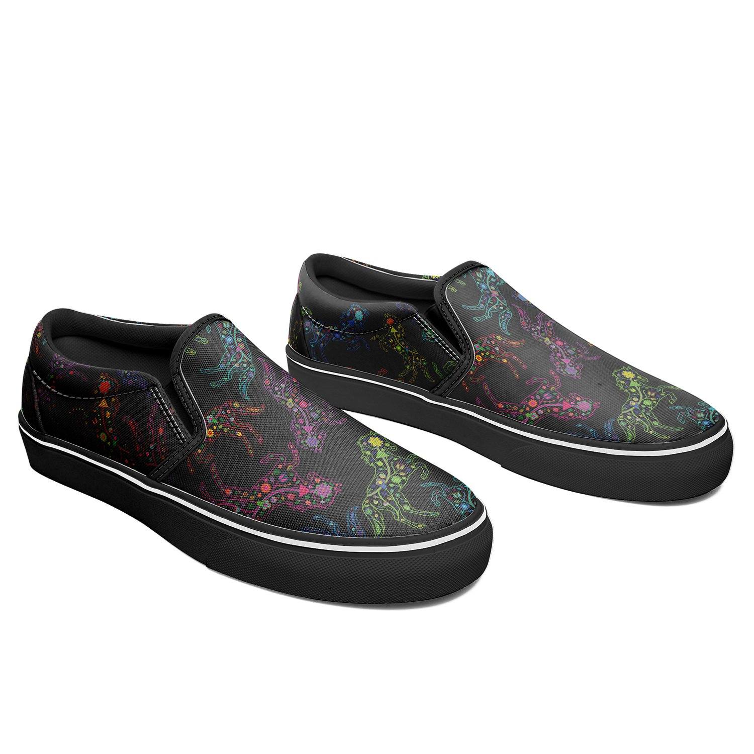 Floral Horse Otoyimm Canvas Slip On Shoes otoyimm Herman