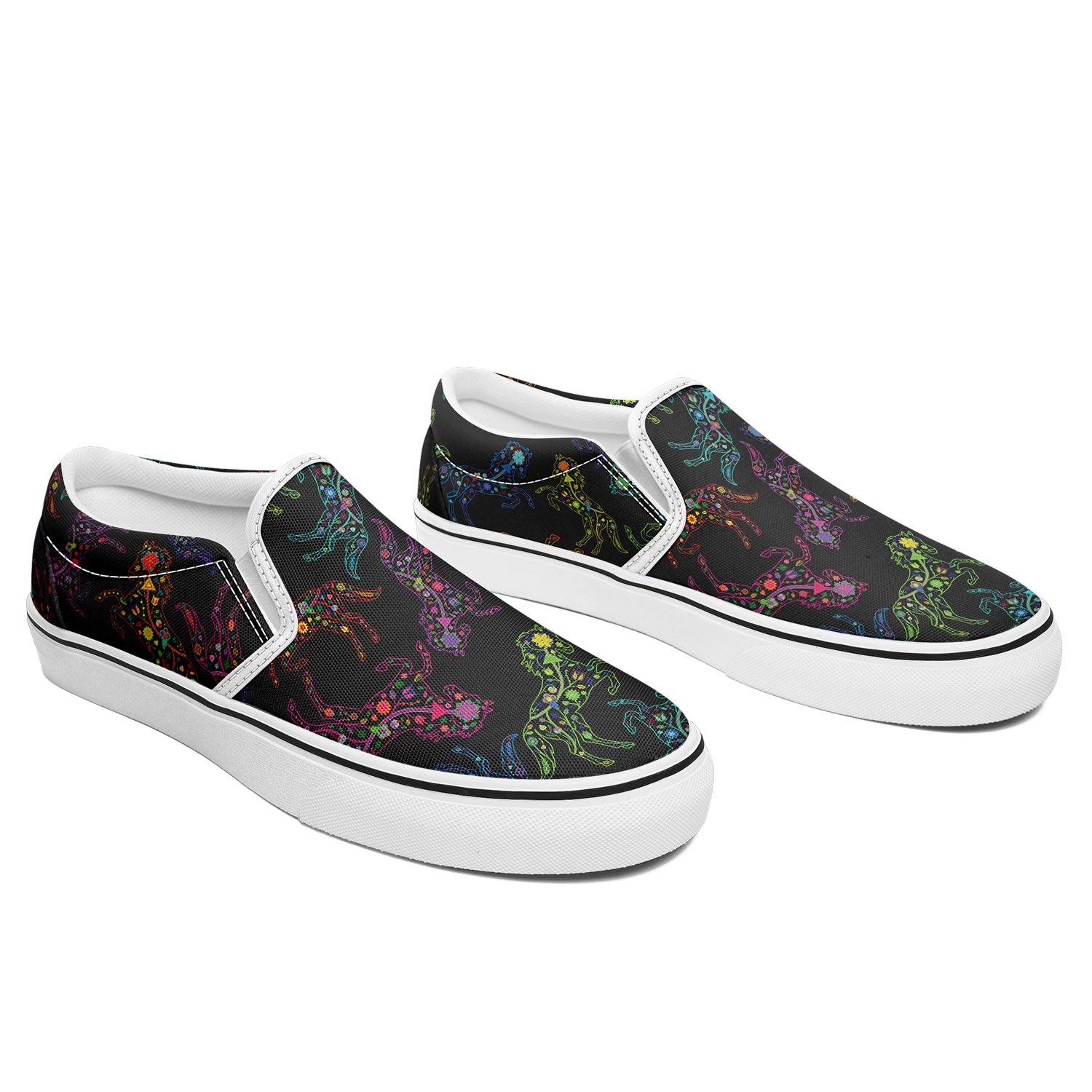 Floral Horse Otoyimm Canvas Slip On Shoes otoyimm Herman