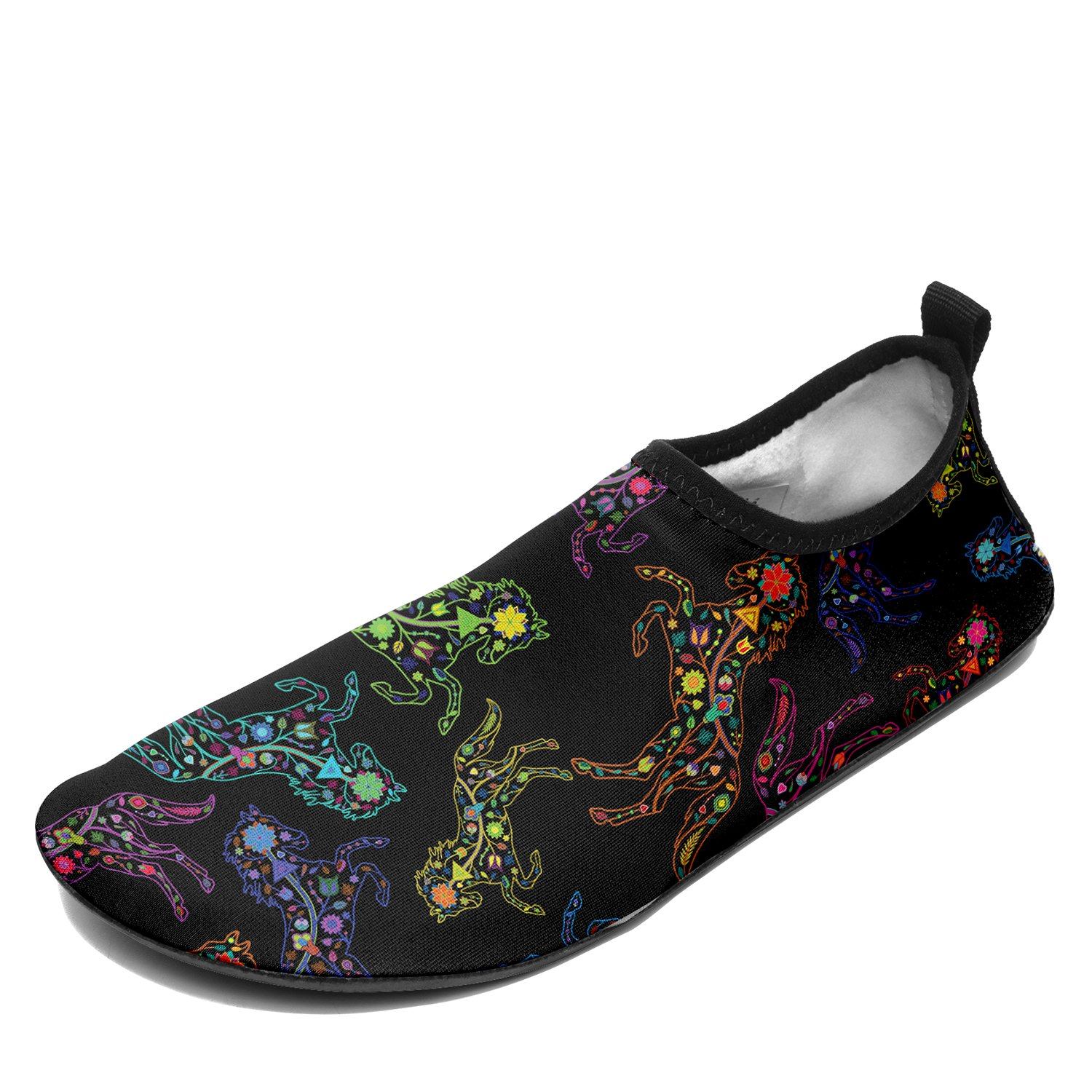 Floral Horse Sockamoccs Kid's Slip On Shoes Herman