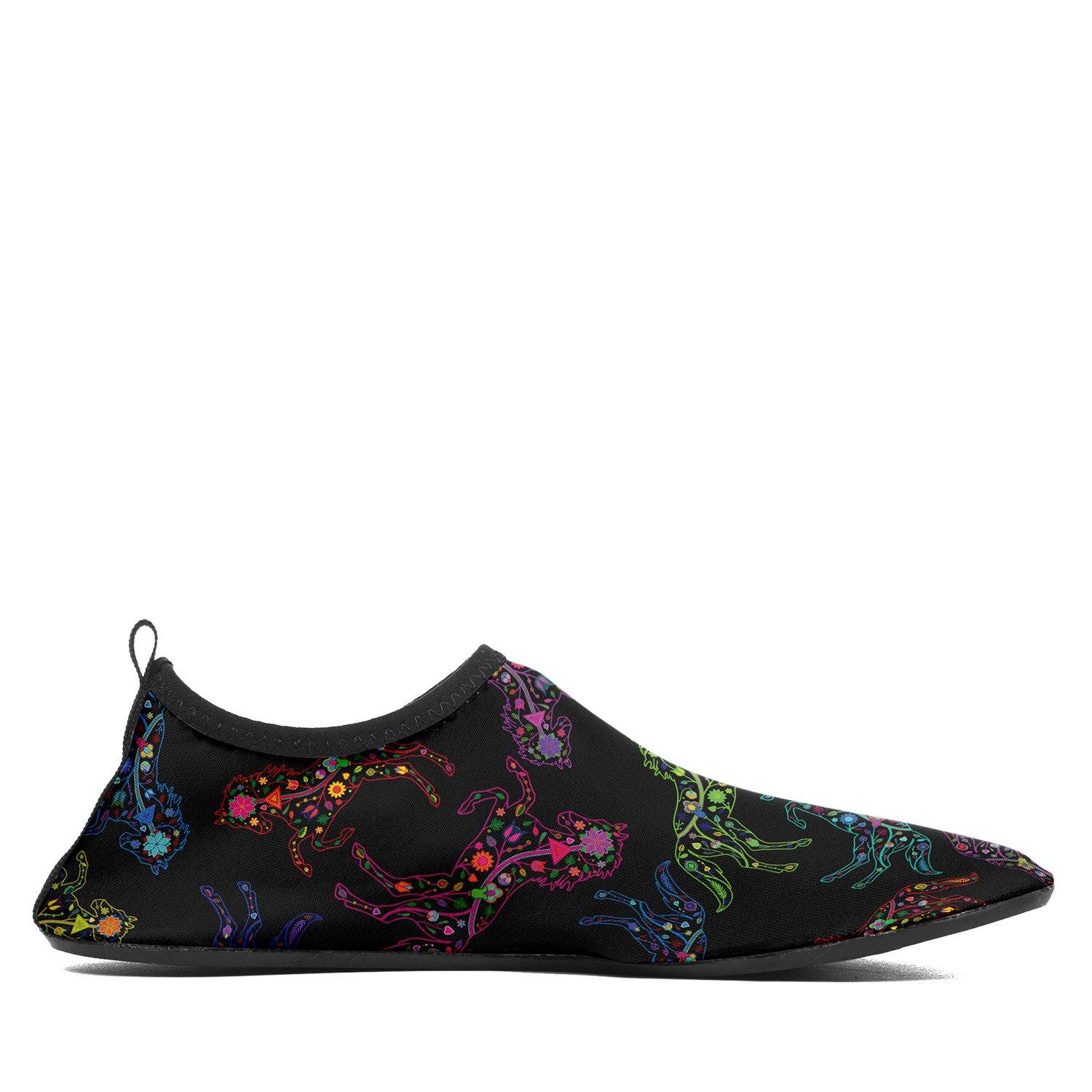 Floral Horse Sockamoccs Kid's Slip On Shoes Herman