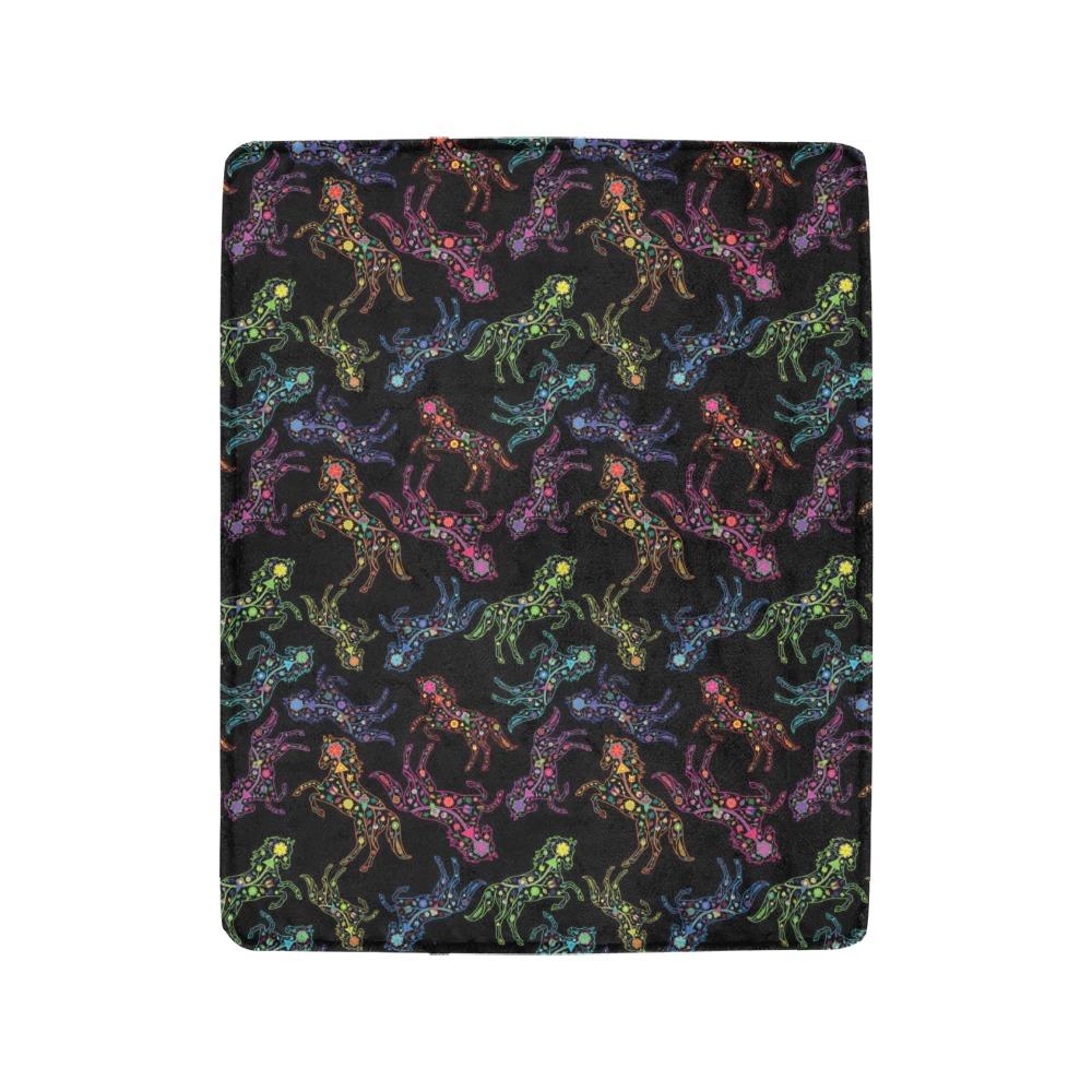 Floral Horse Ultra-Soft Micro Fleece Blanket 40"x50" Ultra-Soft Blanket 40''x50'' e-joyer