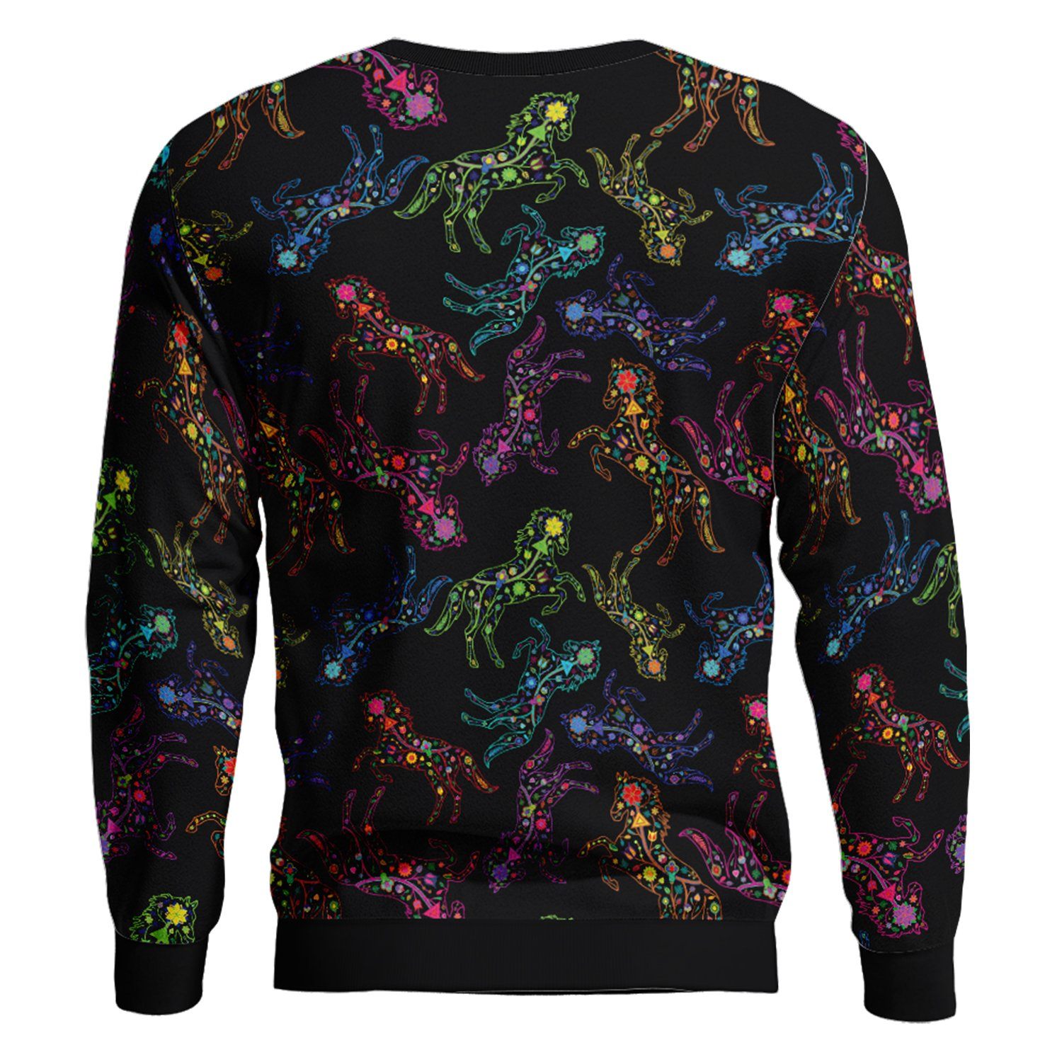 Floral Horse Unisex Crewneck Long Sleeve Top 49 Dzine