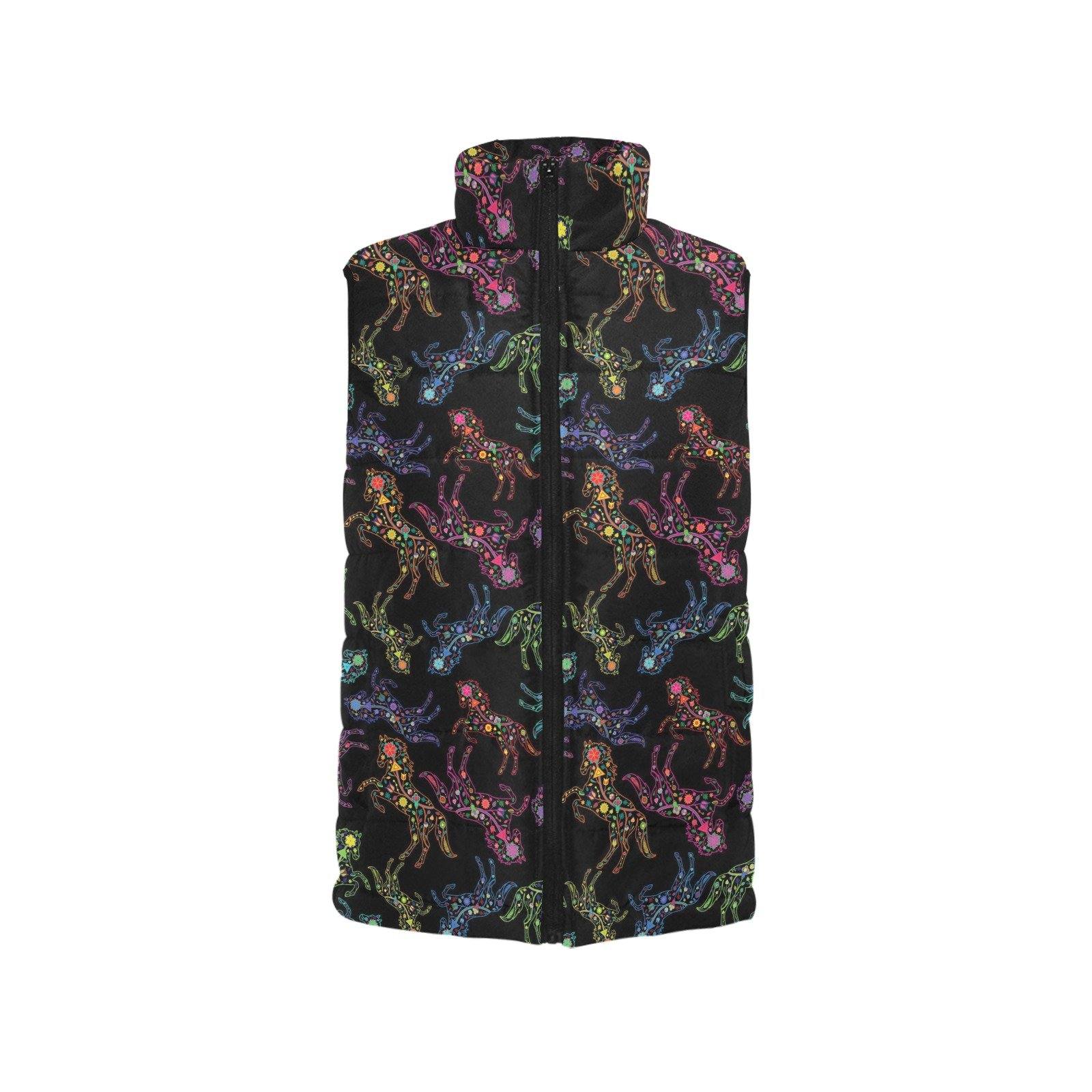 Floral Horse Women's Padded Vest Jacket (Model H44) Women's Padded Vest Jacket (H44) e-joyer