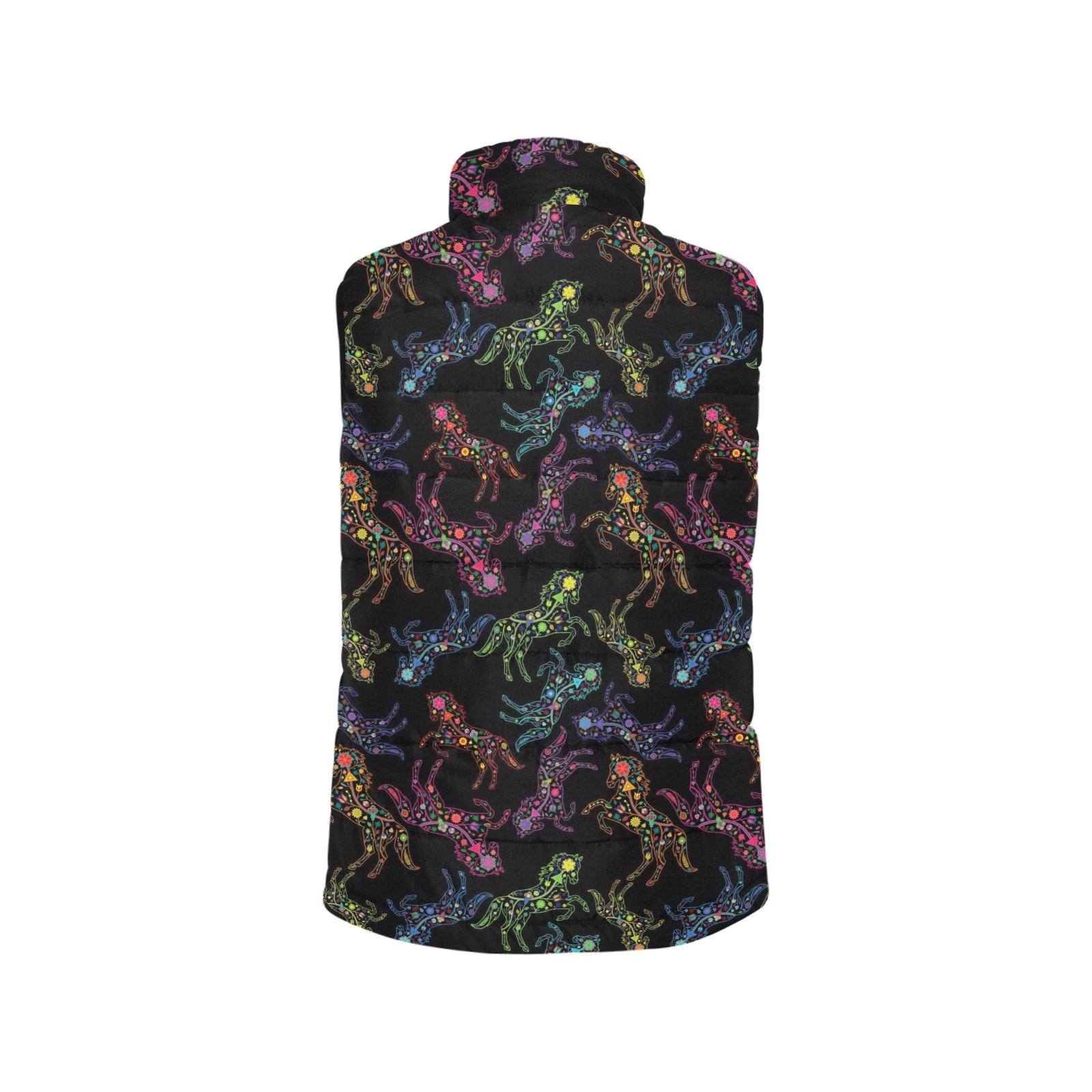 Floral Horse Women's Padded Vest Jacket (Model H44) Women's Padded Vest Jacket (H44) e-joyer