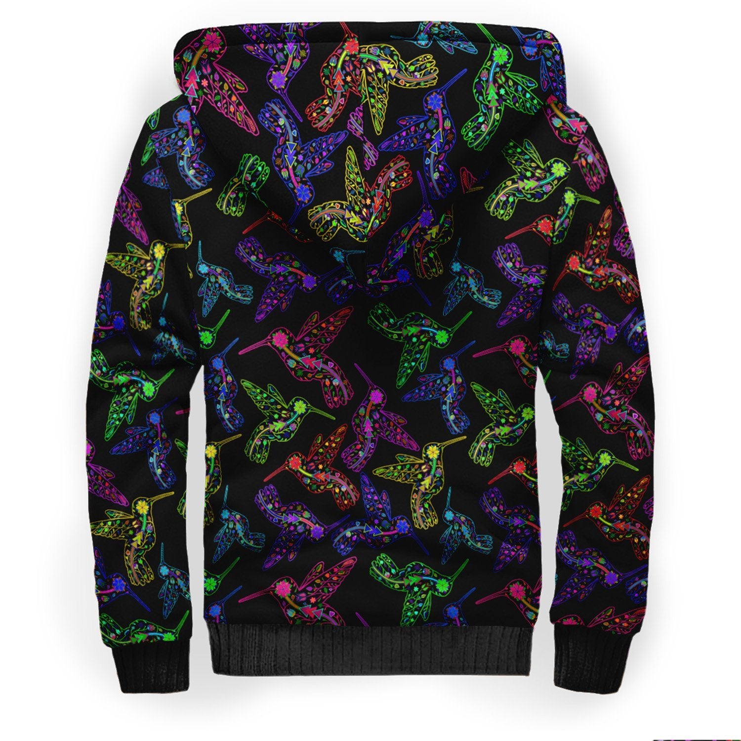 Floral Humming Bird Sherpa Hoodie hoodie Herman
