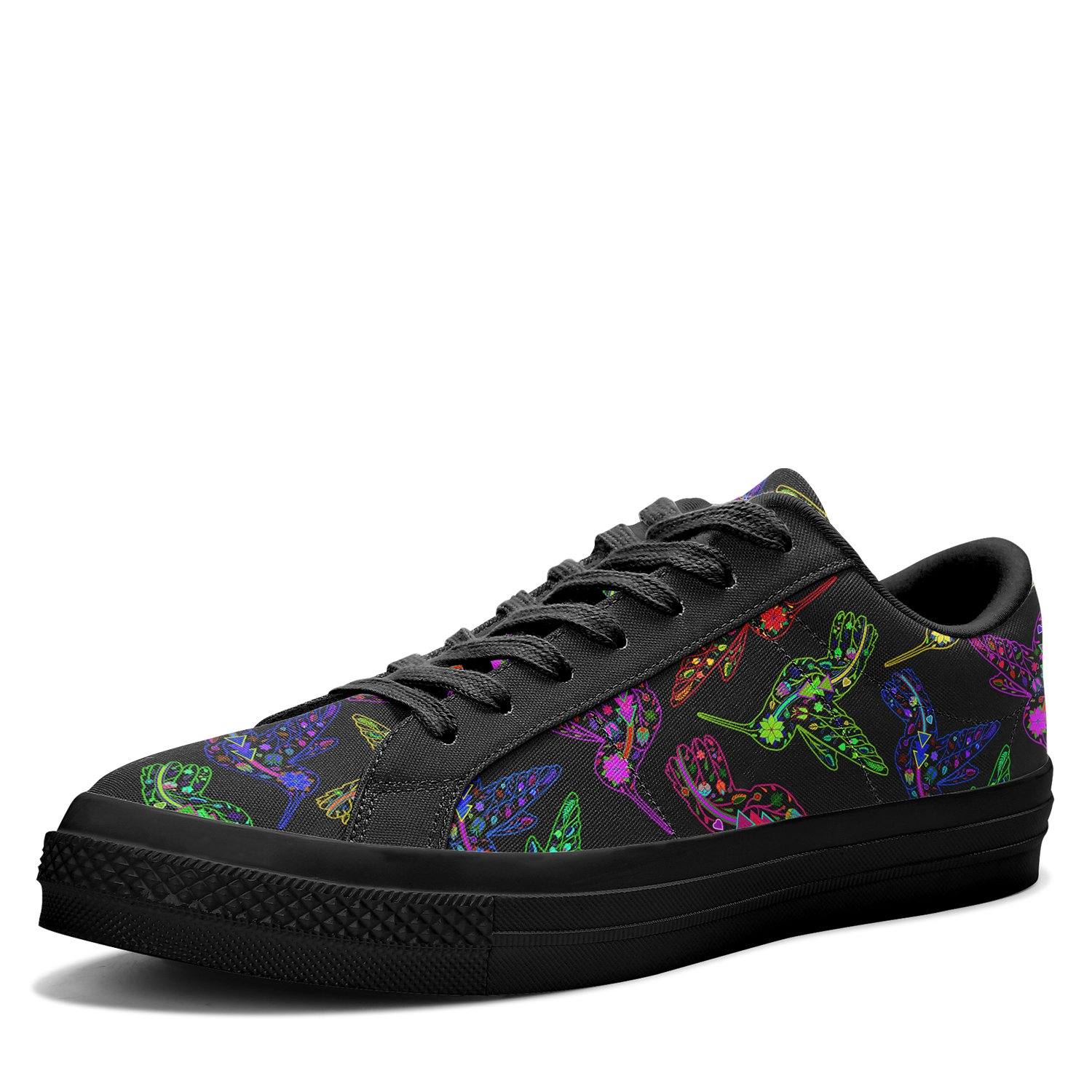 Floral Hummingbird Aapisi Low Top Canvas Shoes Black Sole aapisi Herman